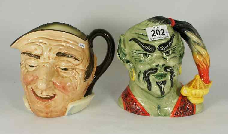 Appraisal: Royal Doulton Large Character Jugs The Genie D and Farmer