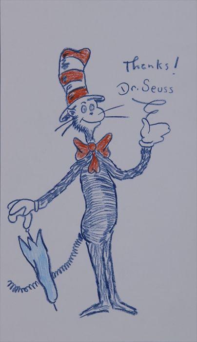 Appraisal: DR SEUSS CAT IN THE HAT WITH UMBRELLA x in