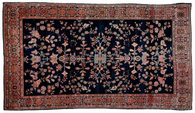 Appraisal: Malayer or Ferahan Sarouk rug floral designs on dark blue