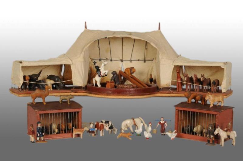 Appraisal: German Folk Art Circus Description German Circa Includes main tent