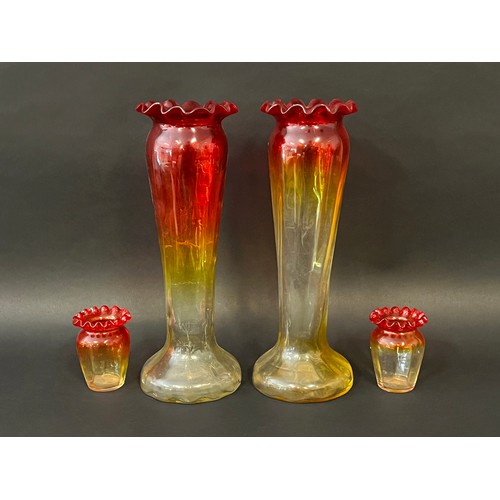 Appraisal: Two pairs of antique French Art Nouveau yellow and red