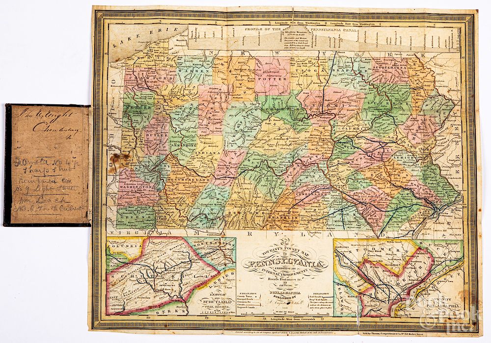 Appraisal: Mitchell's Map of Pennsylvania Exclusive on Bidsquare Mitchell's Map of