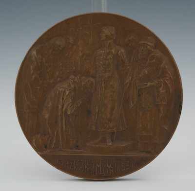 Appraisal: A Russian Bronze Commemorative Table Medal The D cast bronze