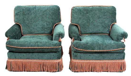 Appraisal: Sale Lot A Pair of Upholstered Armchairs th century having