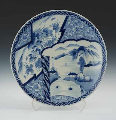 Appraisal: A Japanese Blue and White Porcelain Charger Round form decorated