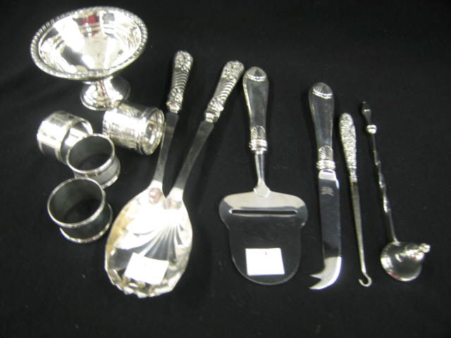 Appraisal: Pcs Sterling Silver salad set cheese server bar knife candle