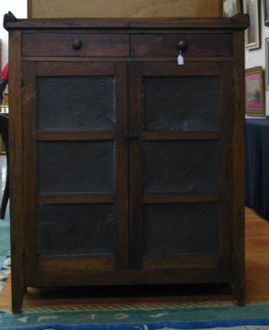 Appraisal: Antique Tin Door Pie Safe two drawers over two doors