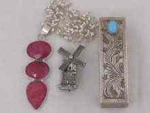 Appraisal: A mixed lot comprising a white metal tests silver ruby