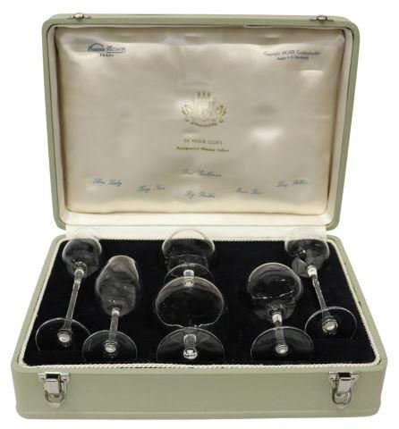 Appraisal: The Moser Club's Physiognomical Toasting Snifters Glass Set th c