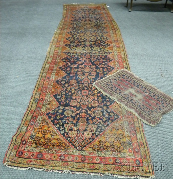 Appraisal: Two Oriental Rugs th century Hamadan runner ft in x