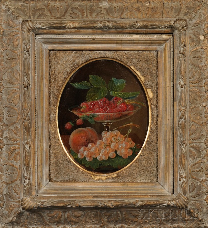 Appraisal: American School th Century Still Life of Fruit Unsigned Oil