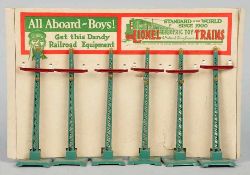 Appraisal: Tinplate Lionel Telegraph Pole Set Description American Pre-war Set of