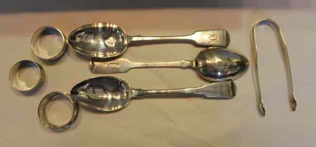 Appraisal: A PAIR OF FIDDLE PATTERN TABLE SPOONS monogrammed London together