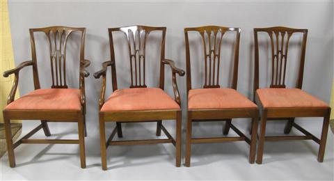 Appraisal: SET OF SIX BIGGS FURNITURE DINING CHAIRS th century the