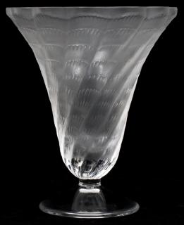 Appraisal: LALIQUE CRYSTAL VASE LALIQUE CRYSTAL VASE H Cone shape On