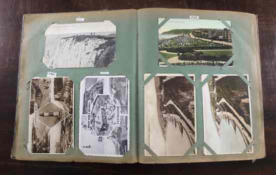 Appraisal: A large collection of postcards in five albums to include