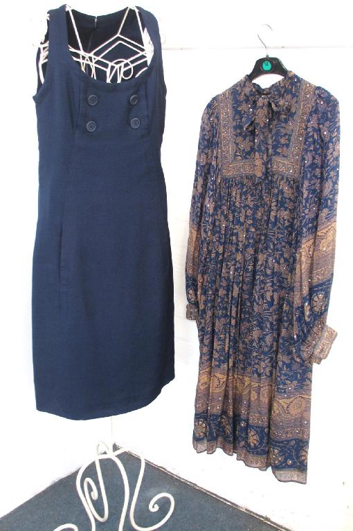 Appraisal: Christian Dior Paris A navy blue linen shift dress the