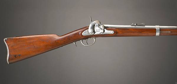 Appraisal: A U S Model percussion rifle musket The inch round