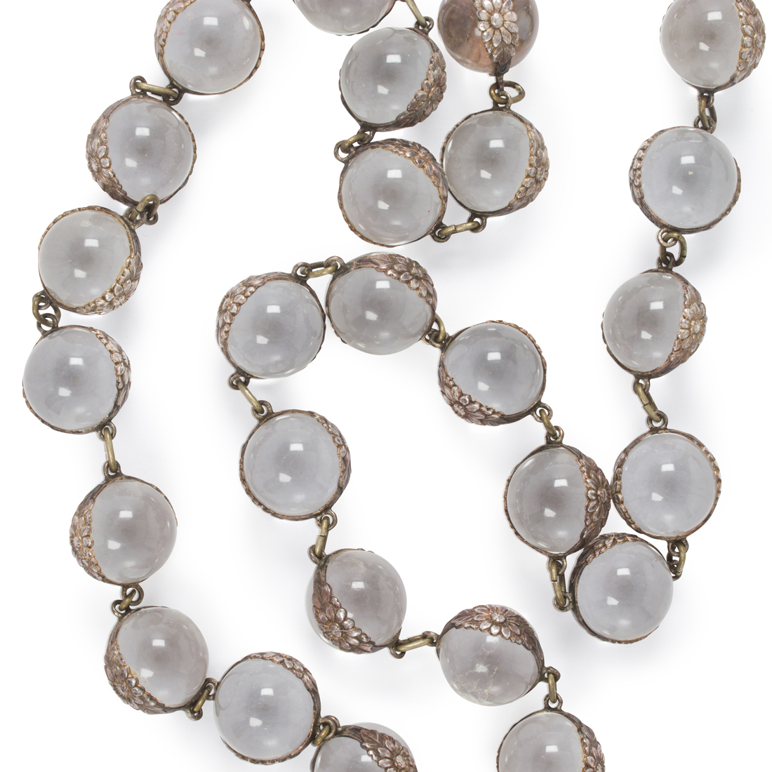 Appraisal: CHINESE ROCK CRYSTAL NECKLACE Chinese rock crystal necklace comprising spherical