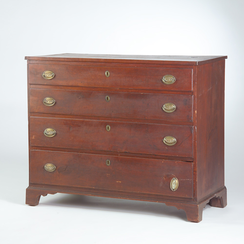 Appraisal: American four-drawer chest raised on bracket feet late th early