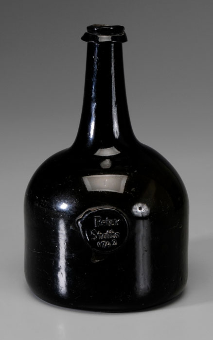 Appraisal: Bottle Dated dark olive glass club form with high kick-up