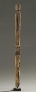 Appraisal: West African cylindrical figure th th c West African bronze