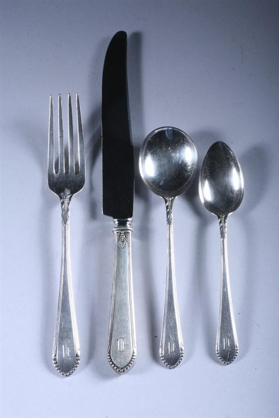 Appraisal: -PIECE LUNT STERLING SILVER PARTIAL FLATWARE SERVICE Coronet pattern Including