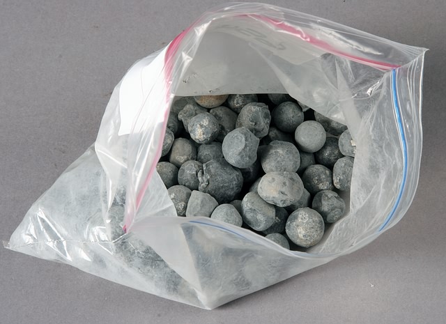 Appraisal: Bag of lead spall picked up on various battle fields