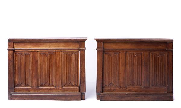 Appraisal: A pair of Renaissance Revival style oak architectural elements with