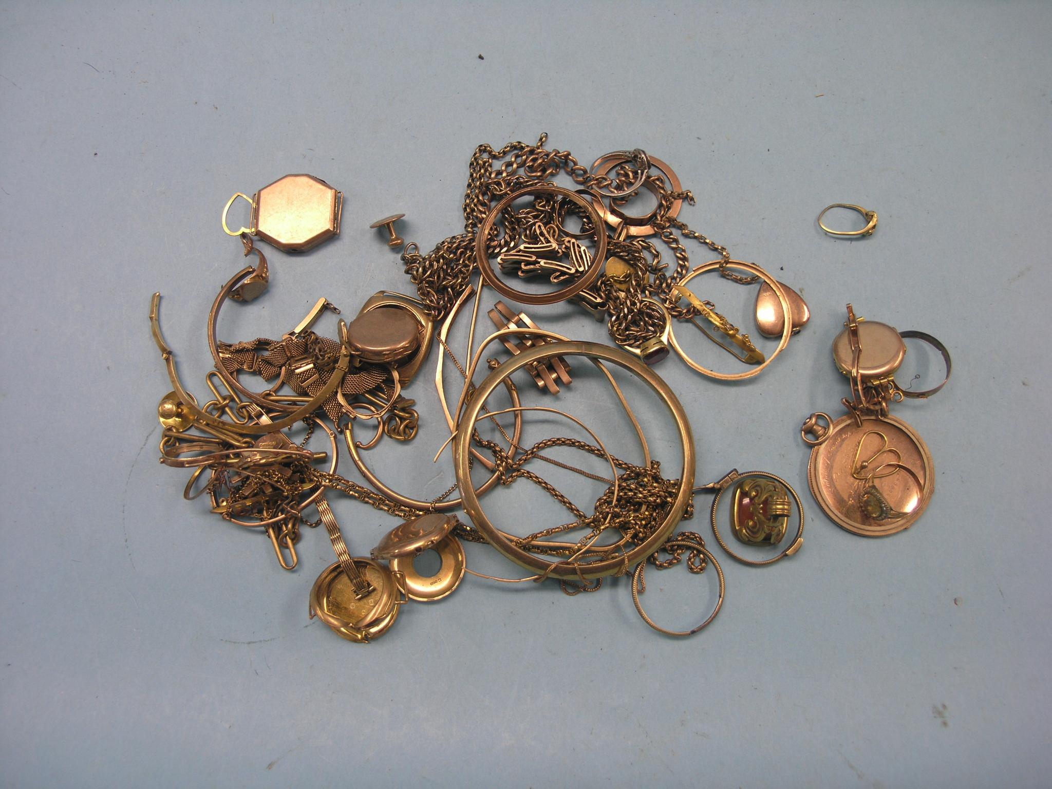 Appraisal: ct gold components jewellery watch-parts bangles etc approx oz total