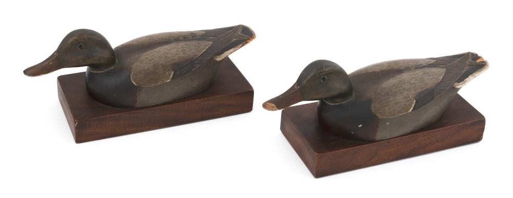 Appraisal: TWO DR LEWIS WEBB HILL MINIATURE MALLARD DRAKES Boston -