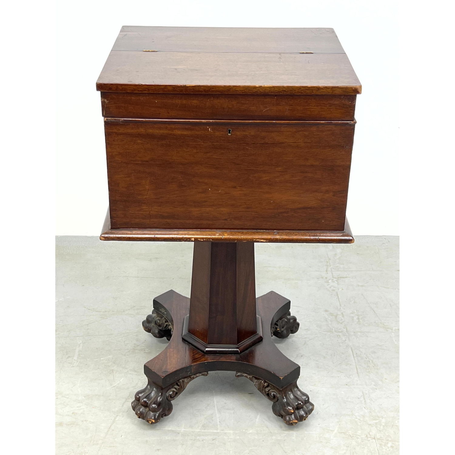 Appraisal: Vintage Empire Desk Stand Tapered Pedestal Base with carved paw