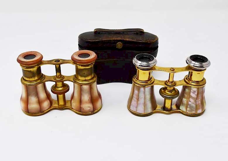 Appraisal: pair of mother of pearl opera glasses pair of mother