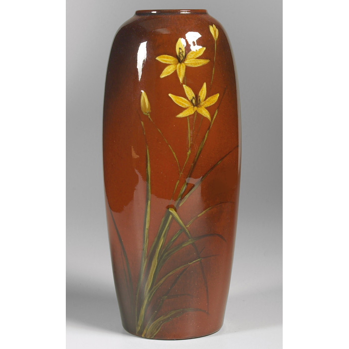 Appraisal: Rookwood vase Standard glaze with yellow flowers and green leaves