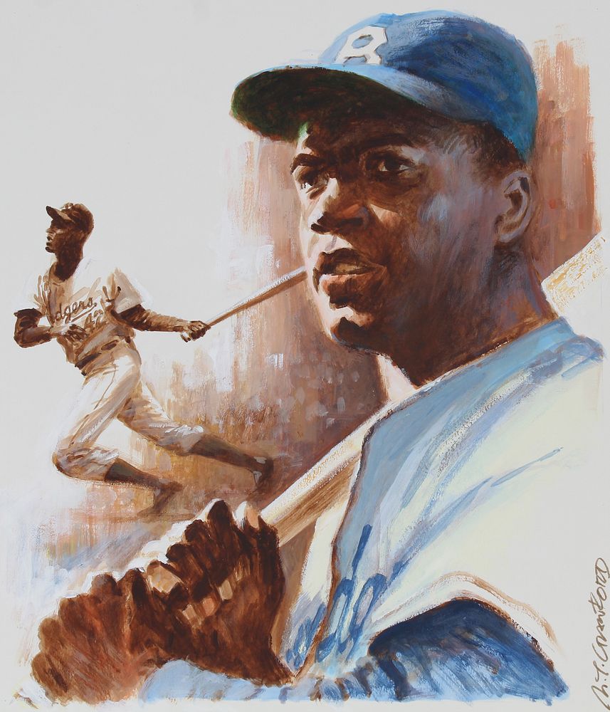 Appraisal: Mel Crawford B Jackie Robinson Original Mel Crawford Canadian B