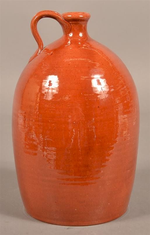 Appraisal: Glazed Pottery One Gallon Jug Glazed Pottery One Gallon Jug