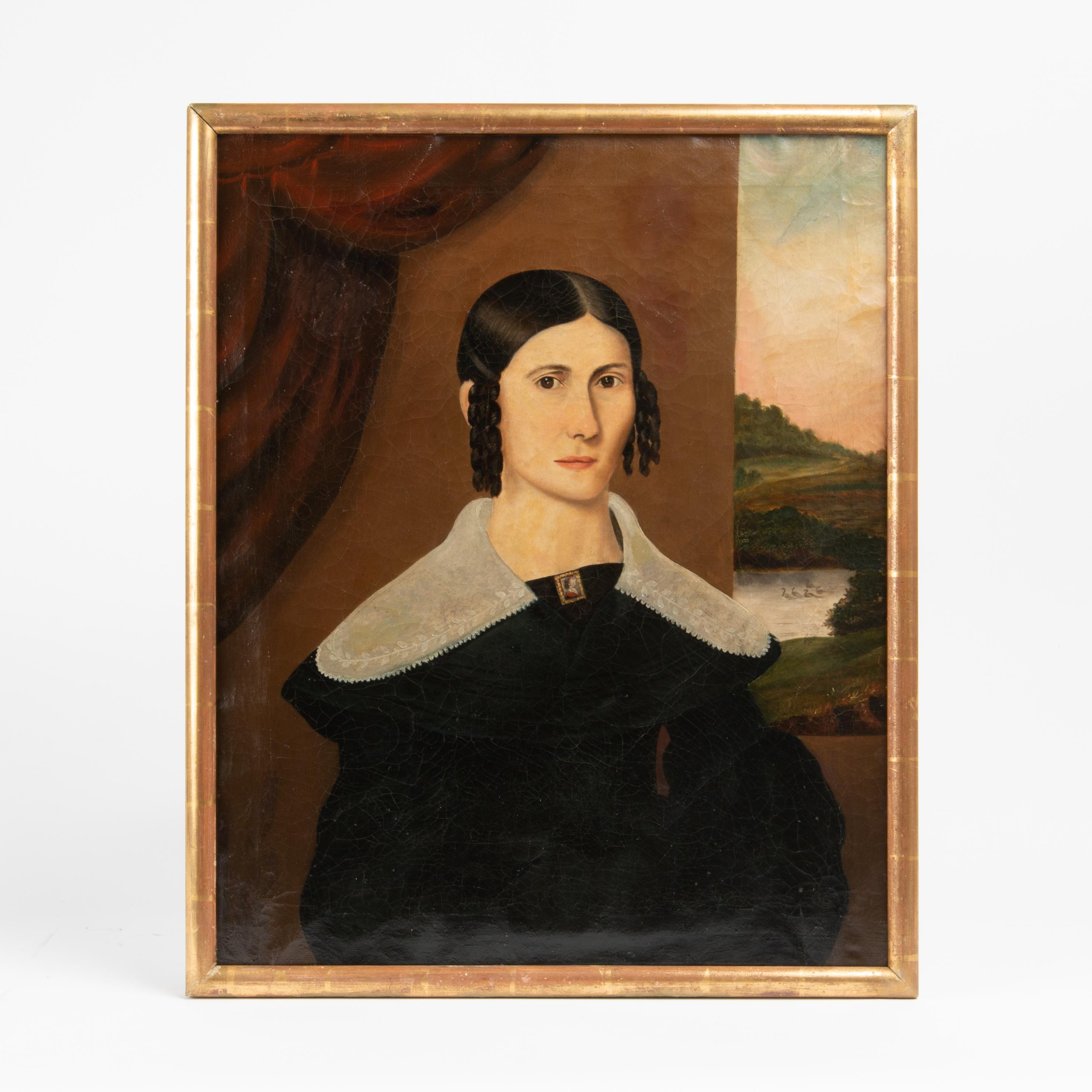 Appraisal: PORTRAIT OF LORENDA LANGDON SNOW CA An unsigned American School