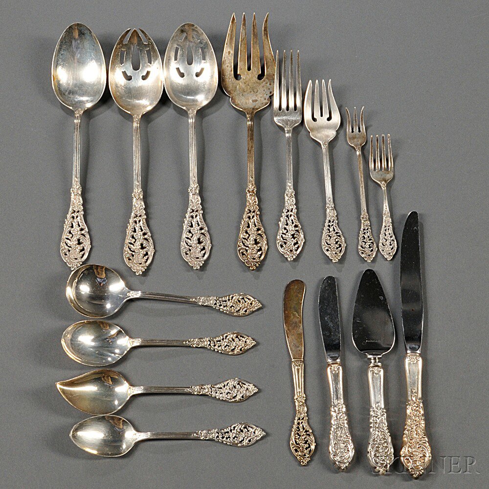 Appraisal: Reed Barton Florentine Lace Pattern Sterling Silver Flatware Service Taunton