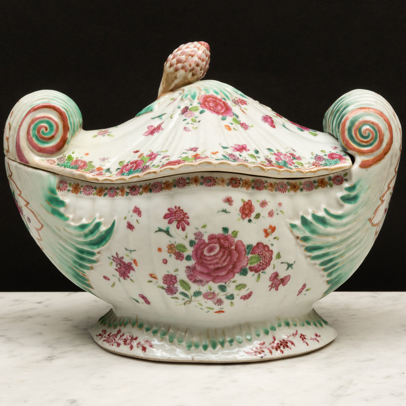 Appraisal: Chinese Export Famille Rose Porcelain Rococo Style Soup Tureen and