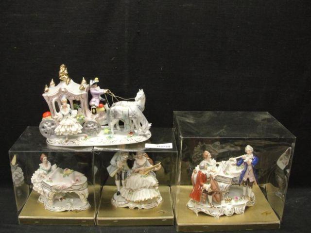 Appraisal: Porcelain Figural Groupings From a Manhattan Location Dimensions range from