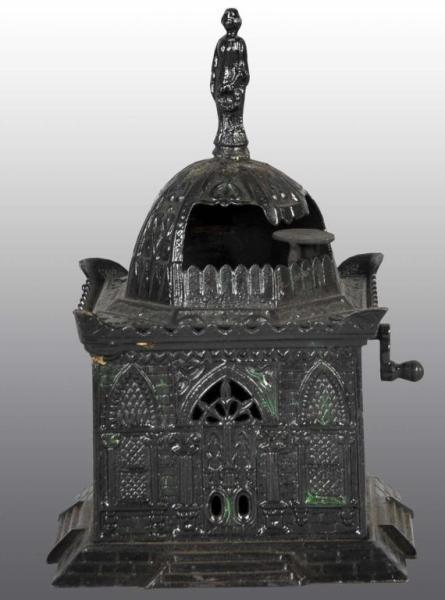 Appraisal: Cast Iron Mosque Mechanical Bank Description Working Excellent green wash