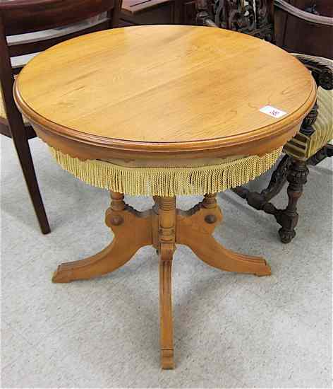 Appraisal: LATE VICTORIAN ROUND-TOP LAMP TABLE American late th century having