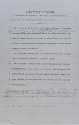 Appraisal: RECONSTRUCTION Ordinance In Relation to the Institution of Slavery and