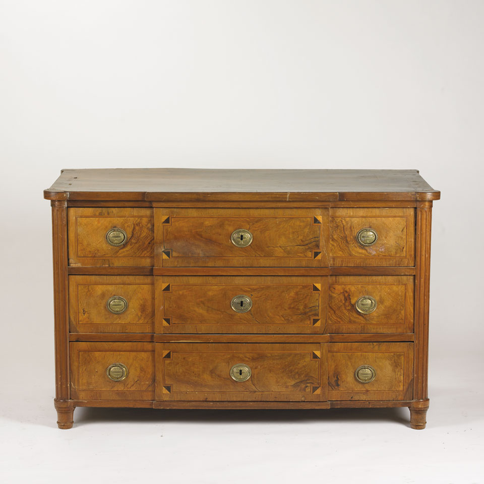 Appraisal: Continental Walnut Breakfront Commode early th century cm