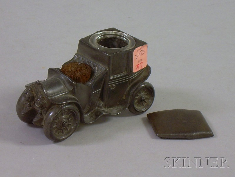 Appraisal: W B Mfg Co Cast Metal Town Car Figural Inkwell