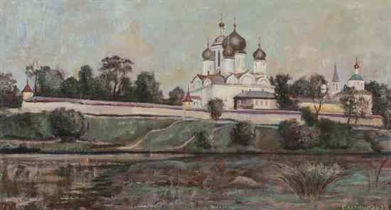 Appraisal: RUSSIAN SCHOOL th century TWENTY MILES FROM MOSCOW signed in