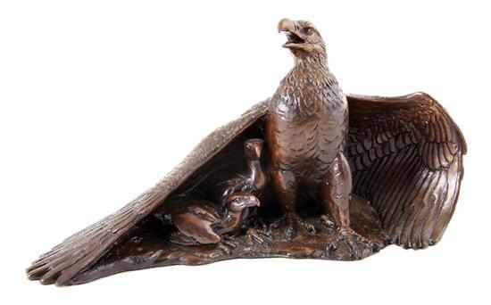 Appraisal: Bronze sculputre of eagle family by David H Turner Virginia