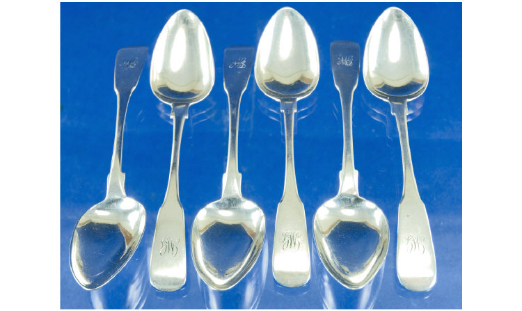 Appraisal: Set Of Six Georgian Silver Spoons Fully Hallmarked For Glasgow