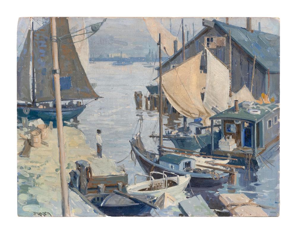 Appraisal: JEROME ROZEN NEW YORK NEW JERSEY ILLINOIS - HARBOR SCENE