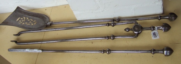 Appraisal: A set of three steel fire tools late th century